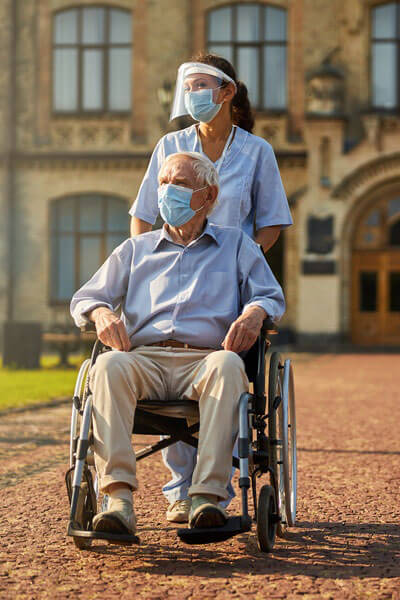 older man in wheelchair