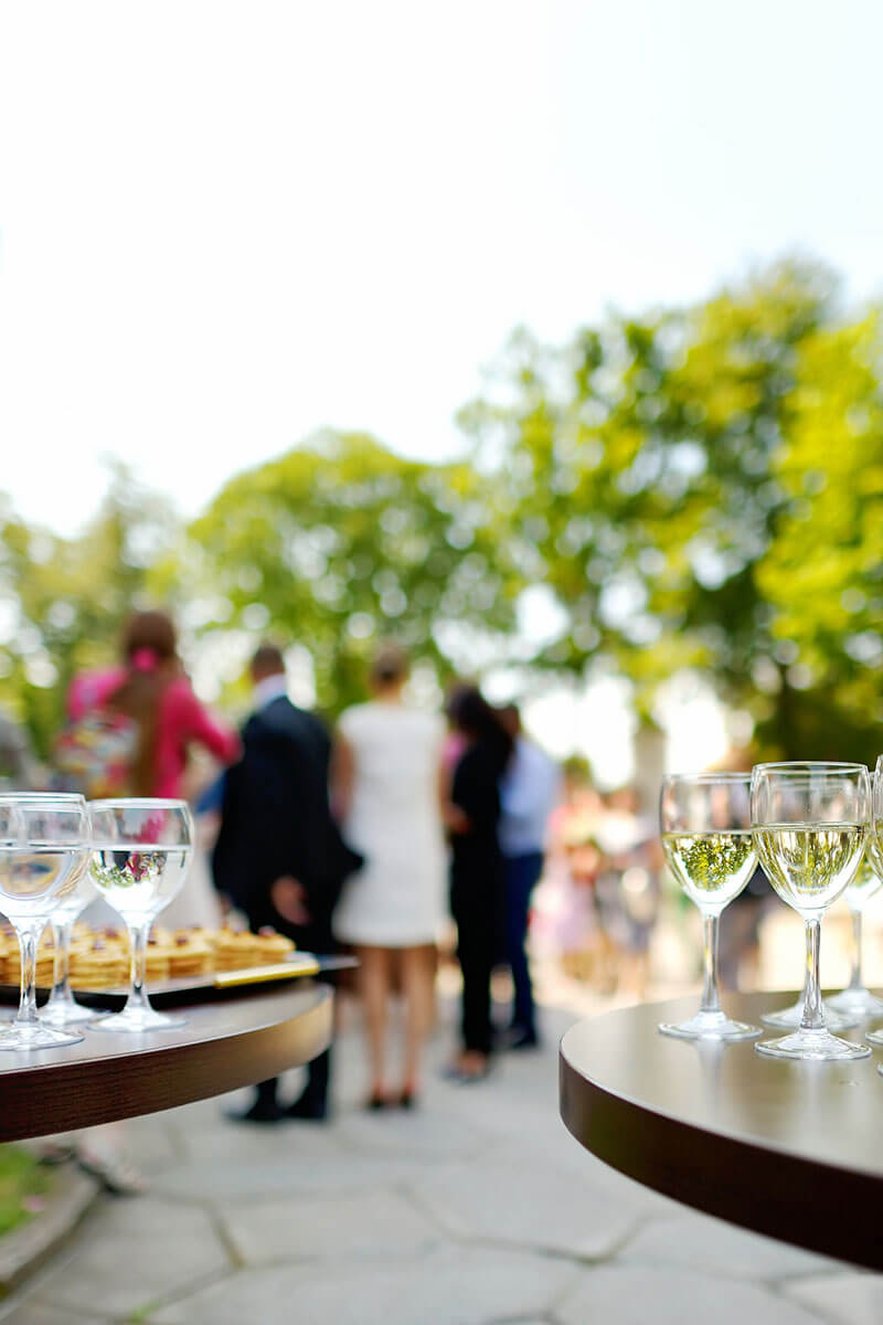Wine glasses at a formal event